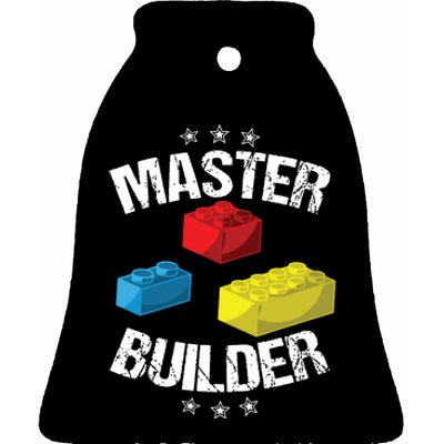 Cool Master Builder Funny Building Blocks Gift Women Ceramic Bell Ornament