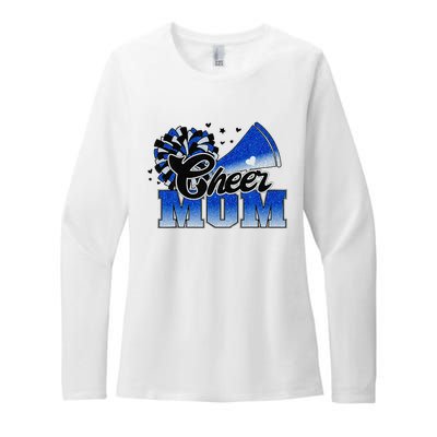 Cheer Mom Blue White Womens CVC Long Sleeve Shirt