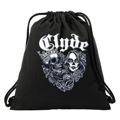 Couple Matching Bonnie & Clyde Chicano Style Heart Tattoo Outfit For Couples Drawstring Bag