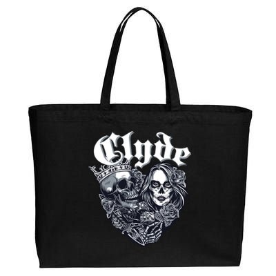 Couple Matching Bonnie & Clyde Chicano Style Heart Tattoo Outfit For Couples Cotton Canvas Jumbo Tote