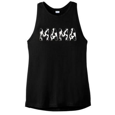 Cow Mama Birthday Family Matching Mothers Day Farm Ladies PosiCharge Tri-Blend Wicking Tank