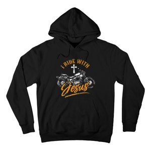 Christian Motorcycle Biker I Ride With Jesus Faith Hoodie