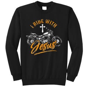 Christian Motorcycle Biker I Ride With Jesus Faith Sweatshirt