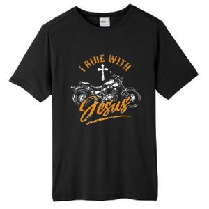 Christian Motorcycle Biker I Ride With Jesus Faith Tall Fusion ChromaSoft Performance T-Shirt