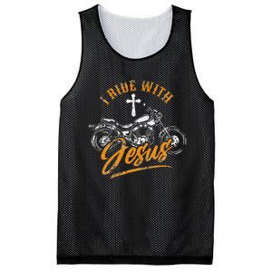 Christian Motorcycle Biker I Ride With Jesus Faith Mesh Reversible Basketball Jersey Tank