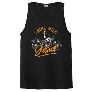 Christian Motorcycle Biker I Ride With Jesus Faith PosiCharge Competitor Tank