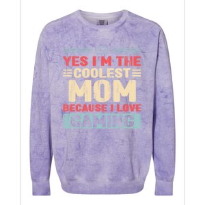 Coolest Mom Because Love Gaming Funny Design Gift Colorblast Crewneck Sweatshirt