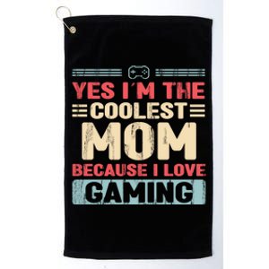 Coolest Mom Because Love Gaming Funny Design Gift Platinum Collection Golf Towel