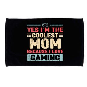 Coolest Mom Because Love Gaming Funny Design Gift Microfiber Hand Towel