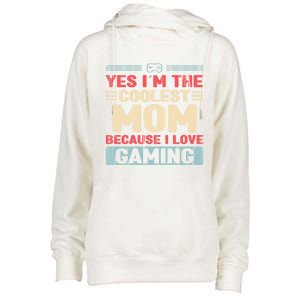 Coolest Mom Because Love Gaming Funny Design Gift Womens Funnel Neck Pullover Hood