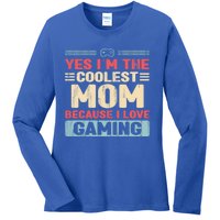 Coolest Mom Because Love Gaming Funny Design Gift Ladies Long Sleeve Shirt