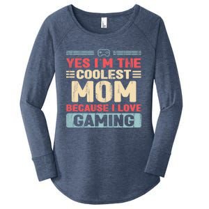 Coolest Mom Because Love Gaming Funny Design Gift Women's Perfect Tri Tunic Long Sleeve Shirt