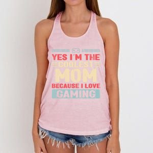 Coolest Mom Because Love Gaming Funny Design Gift Women's Knotted Racerback Tank