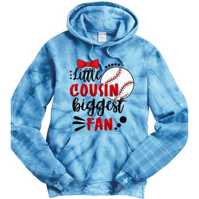 Cute Matching Baseball Family Little Cousin Biggest Fan Tie Dye Hoodie