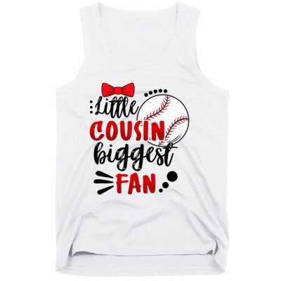 Cute Matching Baseball Family Little Cousin Biggest Fan Tank Top