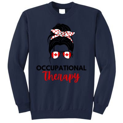 Canadian Messy Bun Occupational Therapy OT Therapist Assisstant Tall Sweatshirt