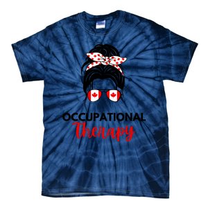 Canadian Messy Bun Occupational Therapy OT Therapist Assisstant Tie-Dye T-Shirt