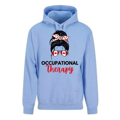 Canadian Messy Bun Occupational Therapy OT Therapist Assisstant Unisex Surf Hoodie