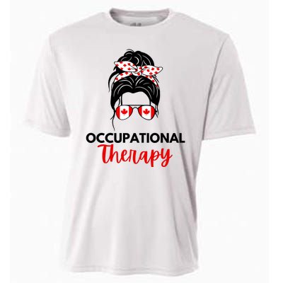 Canadian Messy Bun Occupational Therapy OT Therapist Assisstant Cooling Performance Crew T-Shirt