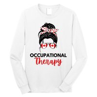 Canadian Messy Bun Occupational Therapy OT Therapist Assisstant Long Sleeve Shirt