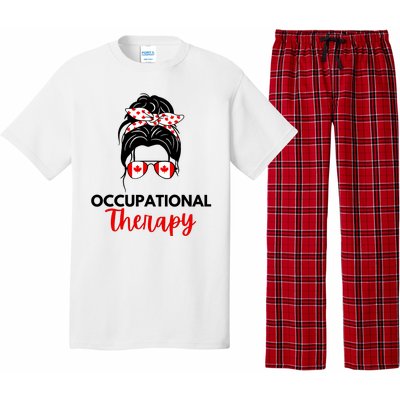 Canadian Messy Bun Occupational Therapy OT Therapist Assisstant Pajama Set