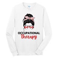 Canadian Messy Bun Occupational Therapy OT Therapist Assisstant Tall Long Sleeve T-Shirt