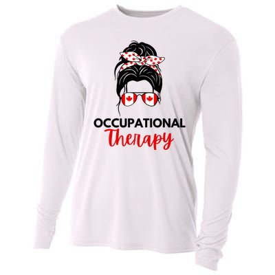 Canadian Messy Bun Occupational Therapy OT Therapist Assisstant Cooling Performance Long Sleeve Crew