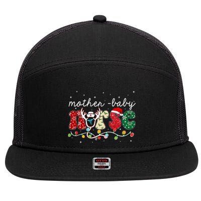 Christmas Mother Baby Nurses Wrap The Best Gifts 7 Panel Mesh Trucker Snapback Hat