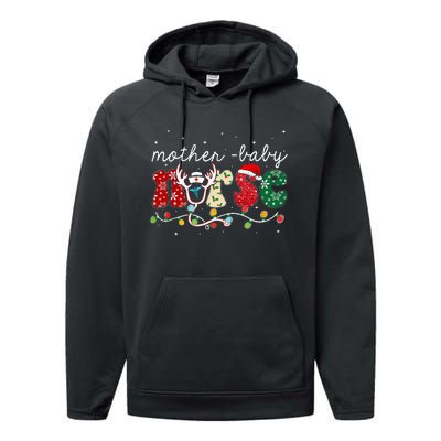 Christmas Mother Baby Nurses Wrap The Best Gifts Performance Fleece Hoodie