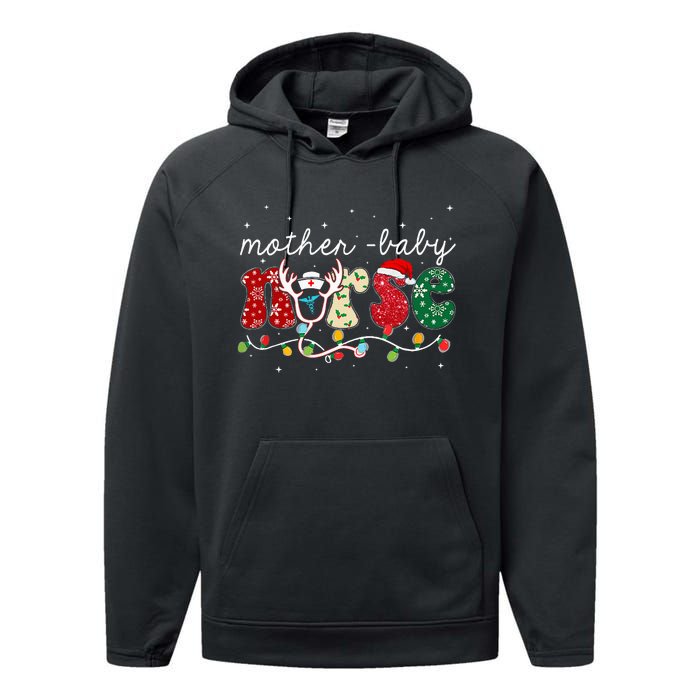 Christmas Mother Baby Nurses Wrap The Best Gifts Performance Fleece Hoodie