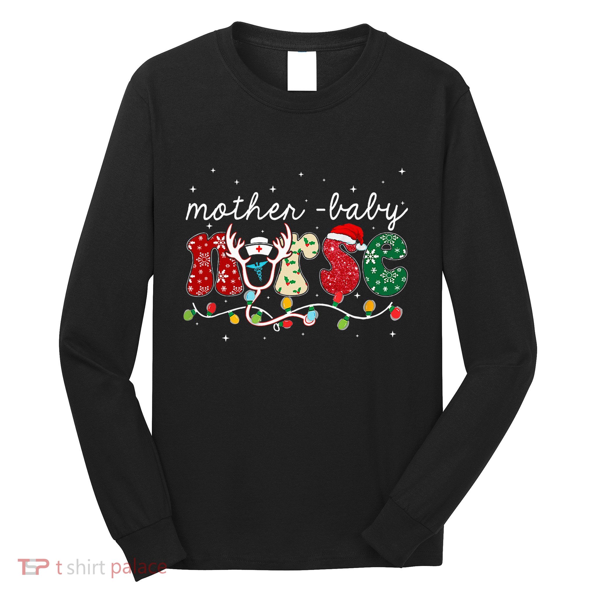 Christmas Mother Baby Nurses Wrap The Best Gifts Long Sleeve Shirt