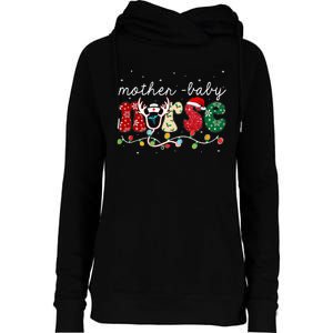 Christmas Mother Baby Nurses Wrap The Best Gifts Womens Funnel Neck Pullover Hood