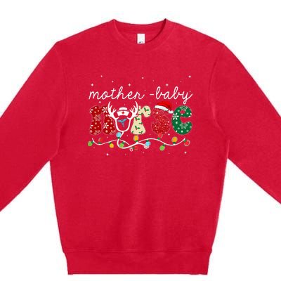 Christmas Mother Baby Nurses Wrap The Best Gifts Premium Crewneck Sweatshirt