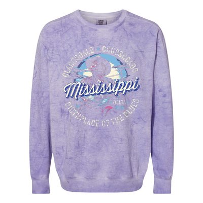 Clarksdale Mississippi Birthplace Of The Blues Colorblast Crewneck Sweatshirt