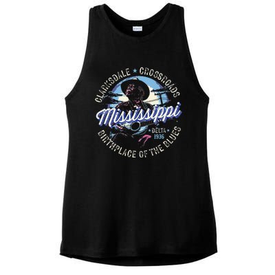 Clarksdale Mississippi Birthplace Of The Blues Ladies PosiCharge Tri-Blend Wicking Tank