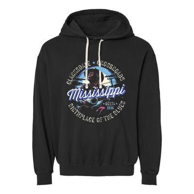 Clarksdale Mississippi Birthplace Of The Blues Garment-Dyed Fleece Hoodie