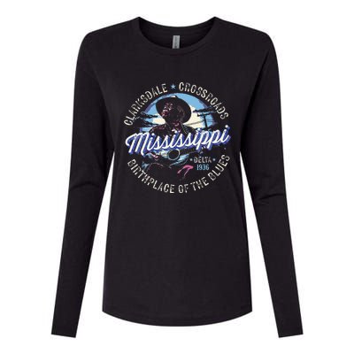 Clarksdale Mississippi Birthplace Of The Blues Womens Cotton Relaxed Long Sleeve T-Shirt