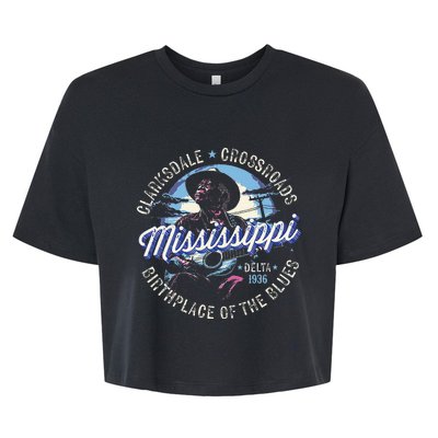 Clarksdale Mississippi Birthplace Of The Blues Bella+Canvas Jersey Crop Tee