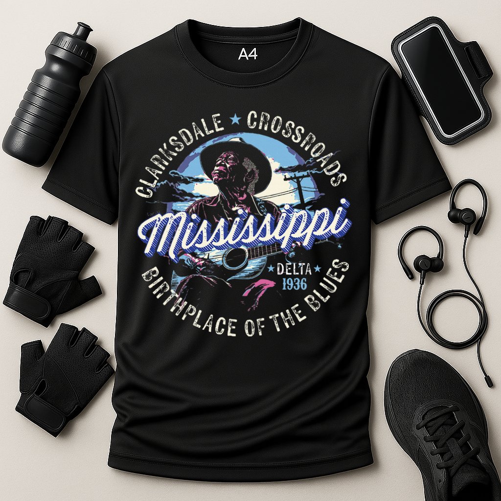 Clarksdale Mississippi Birthplace Of The Blues Cooling Performance Crew T-Shirt