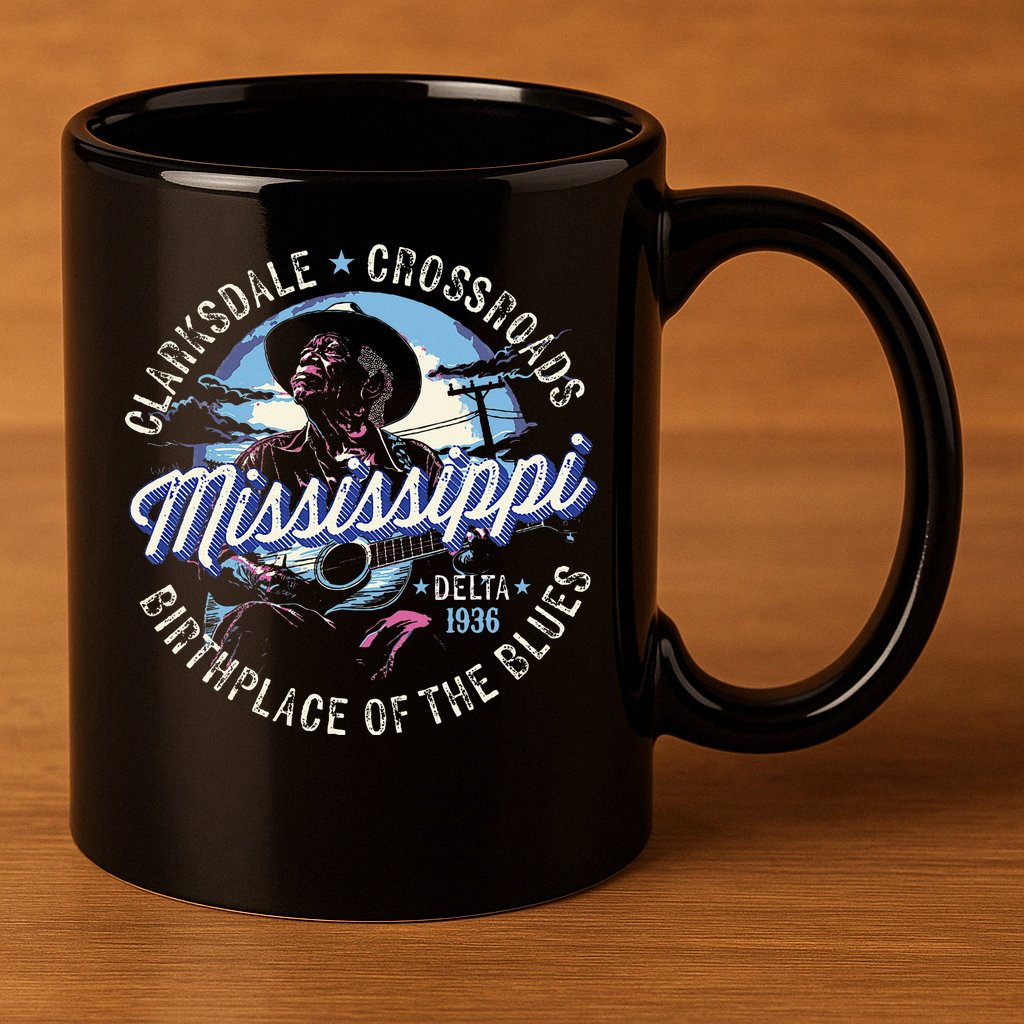 Clarksdale Mississippi Birthplace Of The Blues 11oz C Handle Ceramic Mug