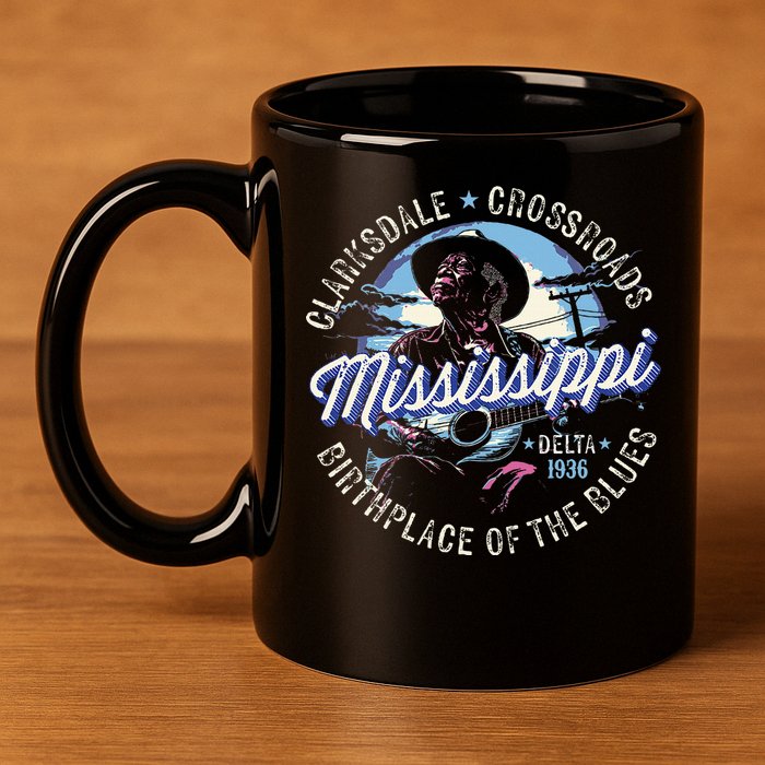 Clarksdale Mississippi Birthplace Of The Blues 11oz C Handle Ceramic Mug