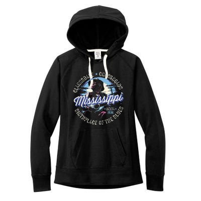 Clarksdale Mississippi Birthplace Of The Blues Women's Fleece Hoodie