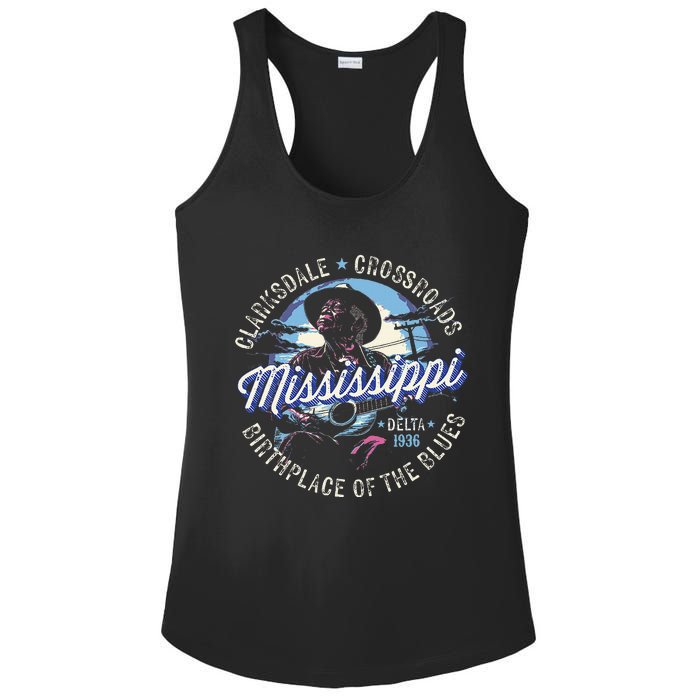 Clarksdale Mississippi Birthplace Of The Blues Ladies PosiCharge Competitor Racerback Tank