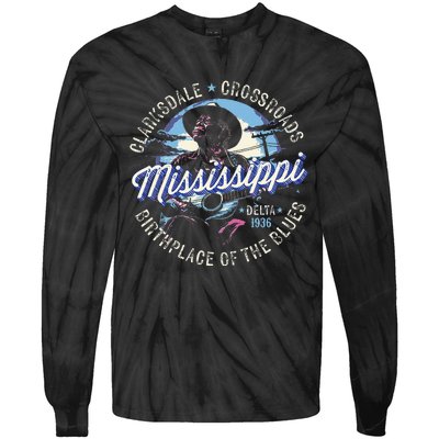 Clarksdale Mississippi Birthplace Of The Blues Tie-Dye Long Sleeve Shirt