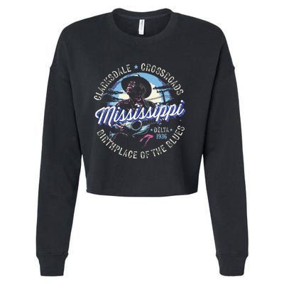 Clarksdale Mississippi Birthplace Of The Blues Cropped Pullover Crew