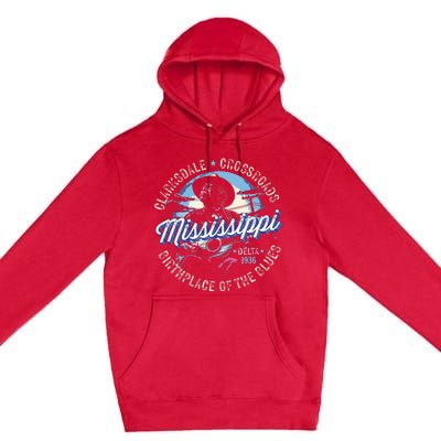 Clarksdale Mississippi Birthplace Of The Blues Premium Pullover Hoodie