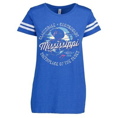 Clarksdale Mississippi Birthplace Of The Blues Enza Ladies Jersey Football T-Shirt