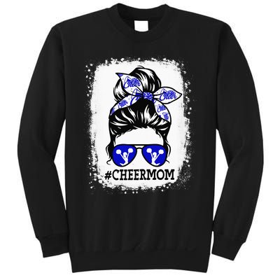 Cute Messy Bun Cheer Mom Leopard Mother's day Sweatshirt