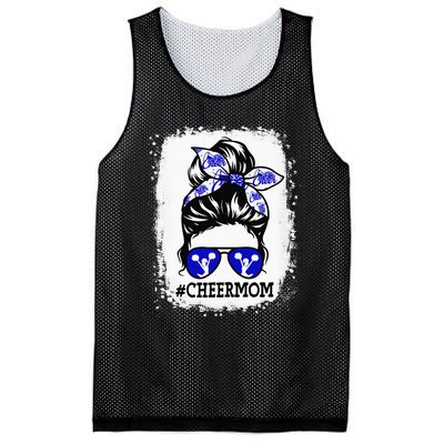 Cute Messy Bun Cheer Mom Leopard Mother's day Mesh Reversible Basketball Jersey Tank