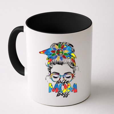 Classy Messy Bun Wife Mom Boss Autism Mom Mother's Day Gift Mug
